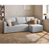 Image de Canopy - Canapé D'angle Réversible - 4 Places - Convertible Avec Coffre - En Tissu Texturé - Gris Clair