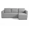 Image de Canopy - canapé d'angle réversible - 4 places - convertible avec coffre - en tissu texturé - best mobilier - gris clair CANOPY