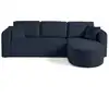 Image de Miro - canapé d'angle réversible - 4 places - convertible avec coffre - en velours texturé - best mobilier - bleu MIRO