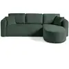 Image de Miro - canapé d'angle réversible - 4 places - convertible avec coffre - en velours texturé - best mobilier - vert MIRO