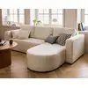 Image de Miro - Canapé D'angle Réversible - 4 Places - Convertible Avec Coffre - En Velours Texturé - Beige