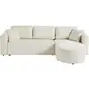 Image de Miro - canapé d'angle réversible - 4 places - convertible avec coffre - en velours texturé - best mobilier - beige MIRO