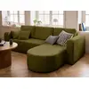 Image de Miro - Canapé D'angle Réversible - 4 Places - Convertible Avec Coffre - En Velours Texturé - Vert Olive
