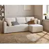 Image de Canopy - Canapé D'angle Réversible - 4 Places - Convertible Avec Coffre - En Tissu Texturé - Beige