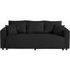 Image de Regala - canapé 3 places - convertible avec coffre - en tissu - best mobilier - noir REGALA