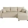 Image de Regala - canapé d'angle réversible - 4 places - convertible avec coffre - en tissu - best mobilier - beige REGALA