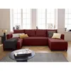 Image de Regala - canapé panoramique - 7 places - convertible avec coffre - en tissu - Rouge