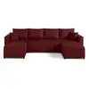 Image de Regala - canapé panoramique - 7 places - convertible avec coffre - en tissu - best mobilier - rouge REGALA