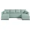 Image de Regala - canapé panoramique - 7 places - convertible avec coffre - en tissu - best mobilier - bleu ciel REGALA