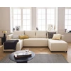 Image de Regala - Canapé Panoramique - 7 Places - Convertible Avec Coffre - En Tissu - Beige