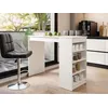 Image de Drazic - Table De Bar Avec Rangements - Blanc - De 2 À 4 Personnes - Blanc