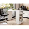 Image de Drazic - table de bar avec rangements - blanc - de 2 à 4 personnes - Blanc