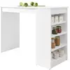 Image de Drazic - table de bar avec rangements - blanc - de 2 à 4 personnes - best mobilier - blanc DRAZIC