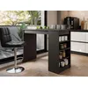 Image de Drazic - Table De Bar Avec Rangements - Noir - De 2 À 4 Personnes - Noir