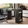 Image de Drazic - table de bar avec rangements - noir - de 2 à 4 personnes - Noir