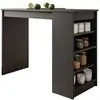 Image de Drazic - table de bar avec rangements - noir - de 2 à 4 personnes - best mobilier - noir DRAZIC