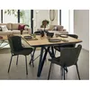 Image de Belize - table à manger carrée extensible - effet bois et métal - 4 à 8 personnes - Noir / Bois