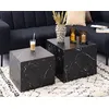 Image de Pueblo - Lot De 2 Tables Basses - Effet Marbre Noir - 58 Et 50 Cm - Noir