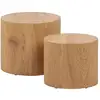 Image de Aeryn - lot de 2 tables basses - chêne naturel - 48 et 40 cm - lisa design - bois AERYN