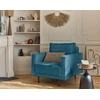Image de Charlie - Fauteuil - Pieds Hauts - En Velours Côtelé - Bleu Canard