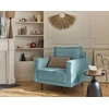 Image de Charlie - Fauteuil - Pieds Hauts - En Velours Côtelé - Bleu