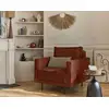 Image de Charlie - Fauteuil - Pieds Hauts - En Velours Côtelé - Terracotta