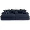 Image de Collins - canapé droit 4 places avec double méridienne - assise profonde - velours côtelé grosses côtes - lisa design - bleu COLLINS