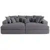 Image de Collins - canapé droit 4 places avec double méridienne - assise profonde - velours côtelé grosses côtes - lisa design - gris COLLINS