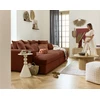 Image de Collins - Canapé Droit 4 Places Avec Double Méridienne - Assise Profonde - Velours Côtelé Grosses Côtes - Terracotta