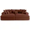 Image de Collins - canapé droit 4 places avec double méridienne - assise profonde - velours côtelé grosses côtes - lisa design - terracotta COLLINS