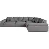 Image de Aspen - canapé d'angle réversible 5 places - assise profonde - en velours côtelé - lisa design - gris ASPEN