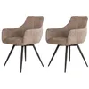 Image de Boha - Lot De 2 Fauteuils Pivotants - En Tissu Bouclette Sable - Sable