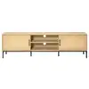 Image de Nagato - meuble tv - cannage et effet bois - 2 portes et 2 niches -180 cm - best mobilier - bois et noir NAGATO