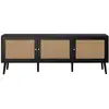 Image de Goto - meuble tv - noir et cannage - 3 portes - 167 cm - best mobilier - noir GOTO