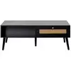 Image de Goto - Table Basse - Noir Et Cannage - 1 Tiroir Et 1 Niche - 110 Cm - Noir