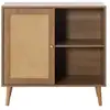 Image de Goto - buffet haut - effet bois et cannage - 2 niches et 1 porte - 80 cm - best mobilier - bois GOTO