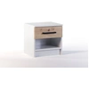 Image de Hayato - Table De Chevet - Effet Bois Et Blanc - 40 Cm - Bois / Blanc