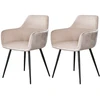 Image de Lormi - Lot De 2 Fauteuils - En Velours Côtelé Et Velours - Beige - Gris