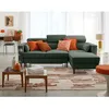 Image de Alicante - canapé dangle réversible convertible avec têtières - coffre - 4 places - en tissu texturé - Vert