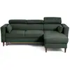 Image de Alicante - canapé d'angle réversible convertible avec têtières - coffre - 4 places - en tissu texturé - best mobilier - vert ALICANTE