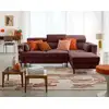 Image de Alicante - Canapé D'angle Réversible Convertible Avec Têtières - Coffre - 4 Places - En Tissu Texturé - Prune
