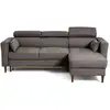 Image de Alicante - canapé d'angle réversible convertible avec têtières - coffre - 4 places - en tissu texturé - best mobilier - gris ALICANTE
