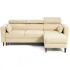 Image de Alicante - canapé d'angle réversible convertible avec têtières - coffre - 4 places - en tissu texturé - best mobilier - beige ALICANTE