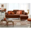 Image de Alicante - Canapé D'angle Réversible Convertible Avec Têtières - Coffre - 4 Places - En Tissu Texturé - Terracotta