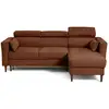 Image de Alicante - canapé d'angle réversible convertible avec têtières - coffre - 4 places - en tissu texturé - best mobilier - terracotta ALICANTE