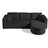 Image de Miro - canapé d'angle réversible - 4 places - convertible avec coffre - en velours texturé - best mobilier - gris anthracite MIRO