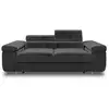 Image de Pablo - canapé droit 2 places avec têtières ajustables - en velours - best mobilier - gris foncé PABLO