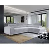 Image de Talisay - canapé dangle droit - 5 places - convertible avec coffre - en velours - Gris clair