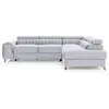 Image de Talisay - canapé d'angle droit - 5 places - convertible avec coffre - en velours - best mobilier - gris clair TALISAY