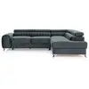 Image de Talisay - canapé d'angle droit - 5 places - convertible avec coffre - en velours - best mobilier - gris TALISAY